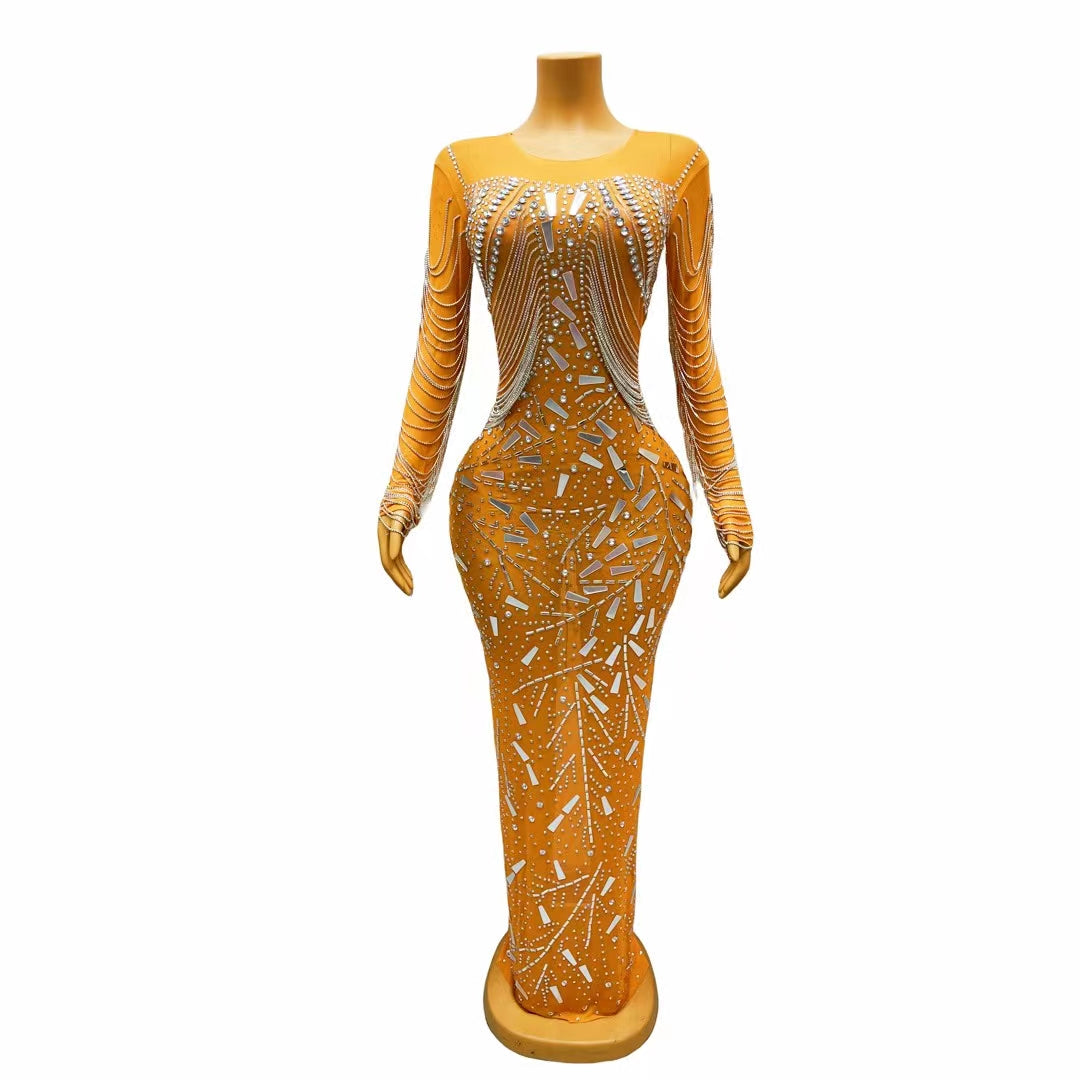 CELESINYI Huakui Crystal Amber Gown