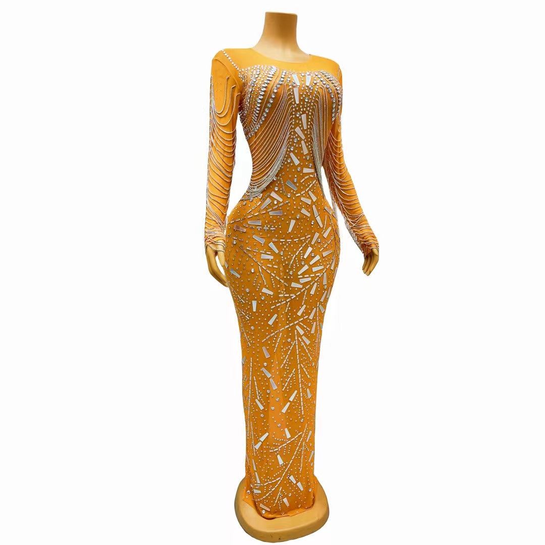 CELESINYI Huakui Crystal Amber Gown