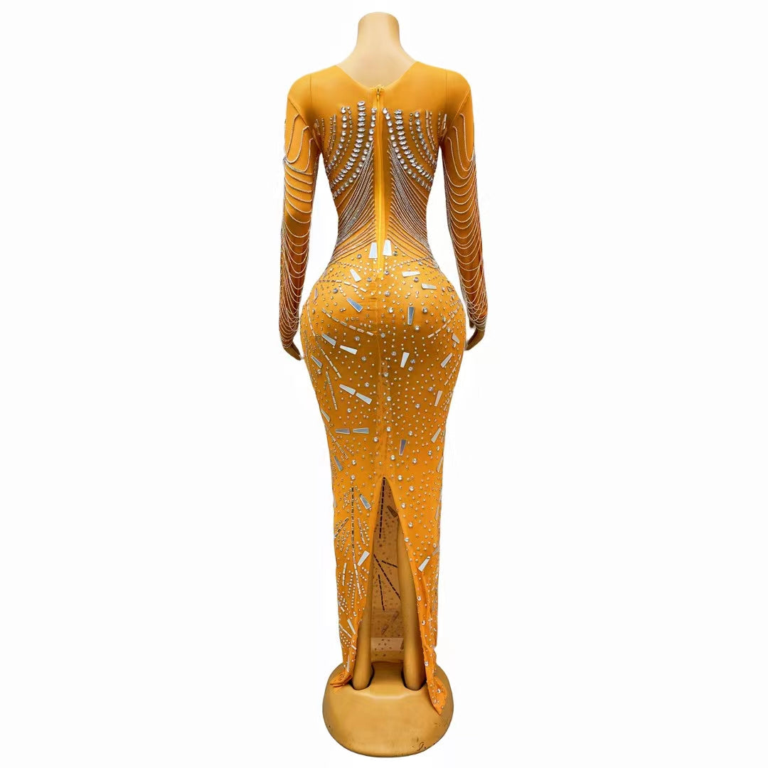 CELESINYI Huakui Crystal Amber Gown
