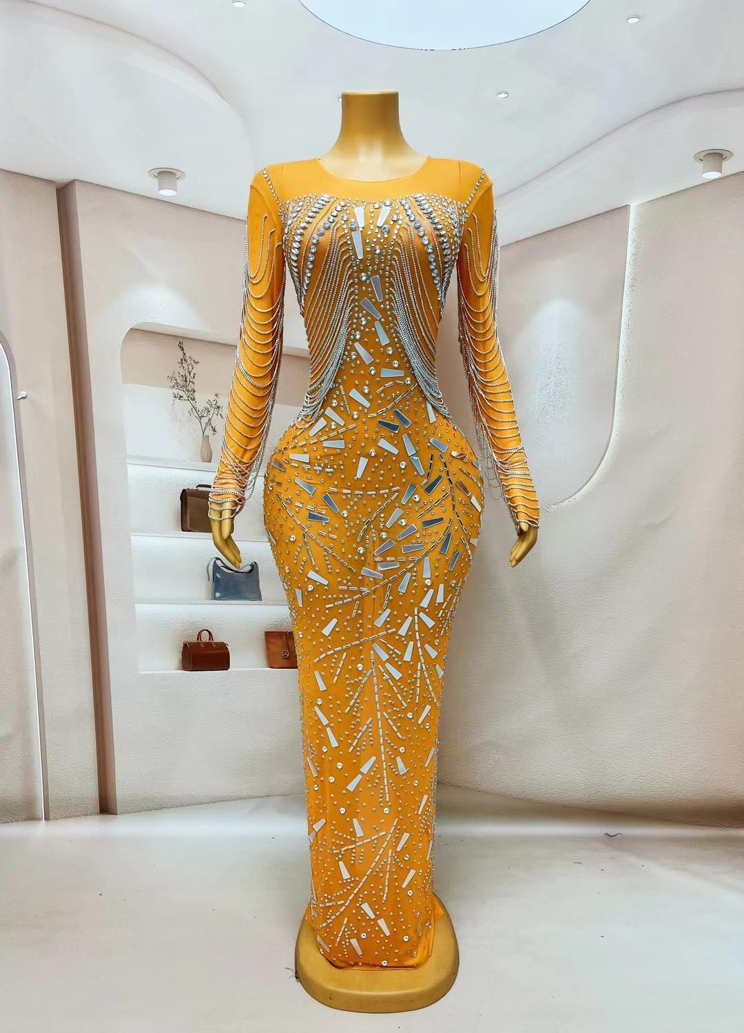 CELESINYI Huakui Crystal Amber Gown