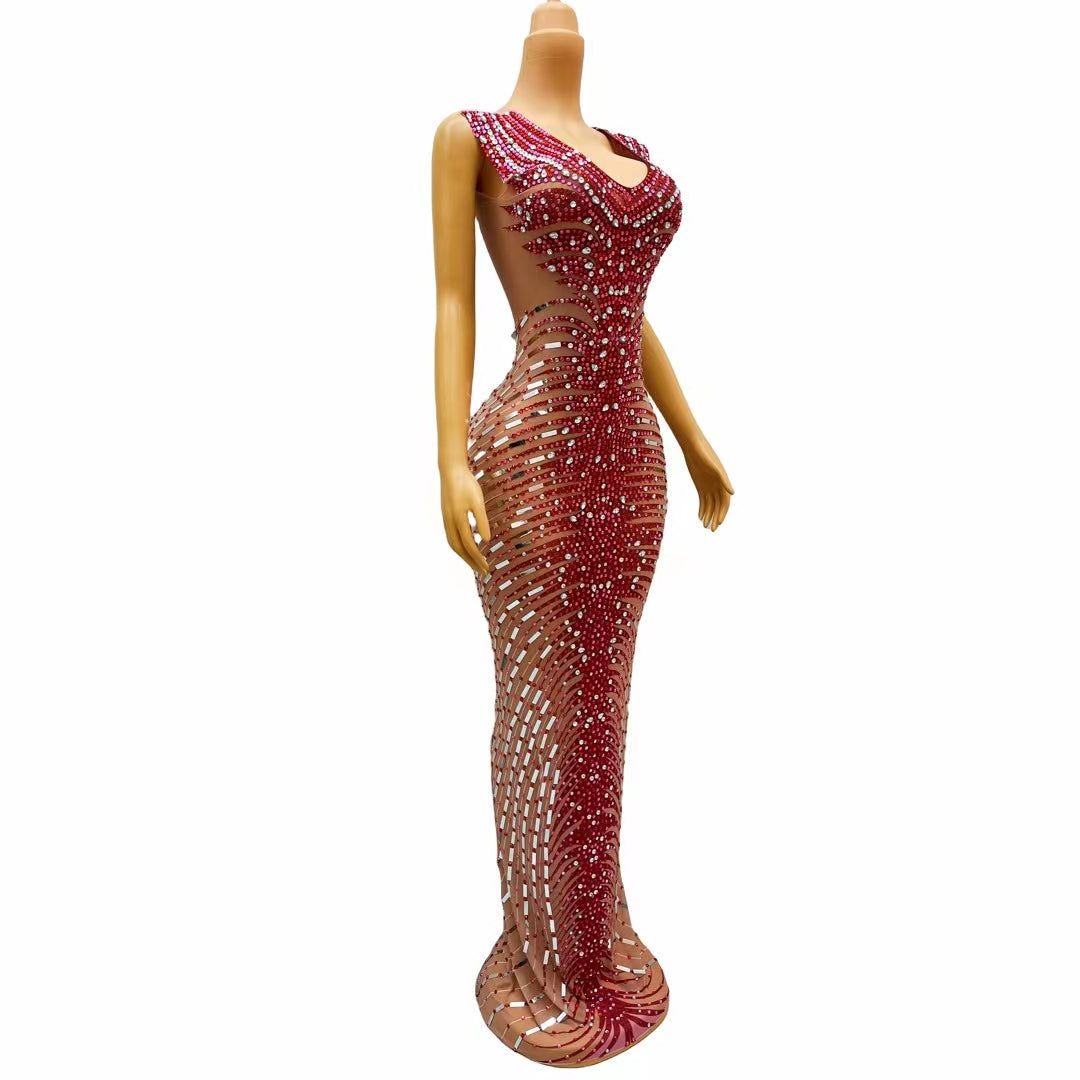 CELESINYI Xiaolongxia Crystal Rib Gown