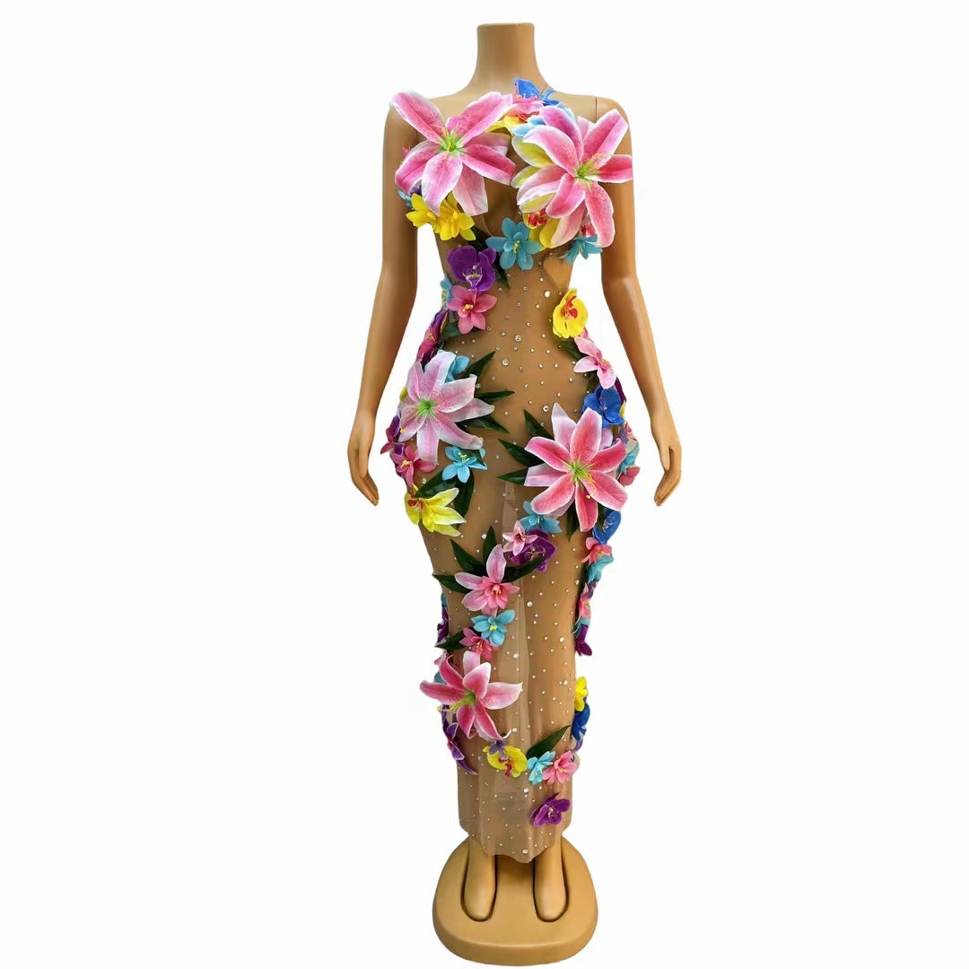 CELESINYI Huaduo Crystal Flower Gown