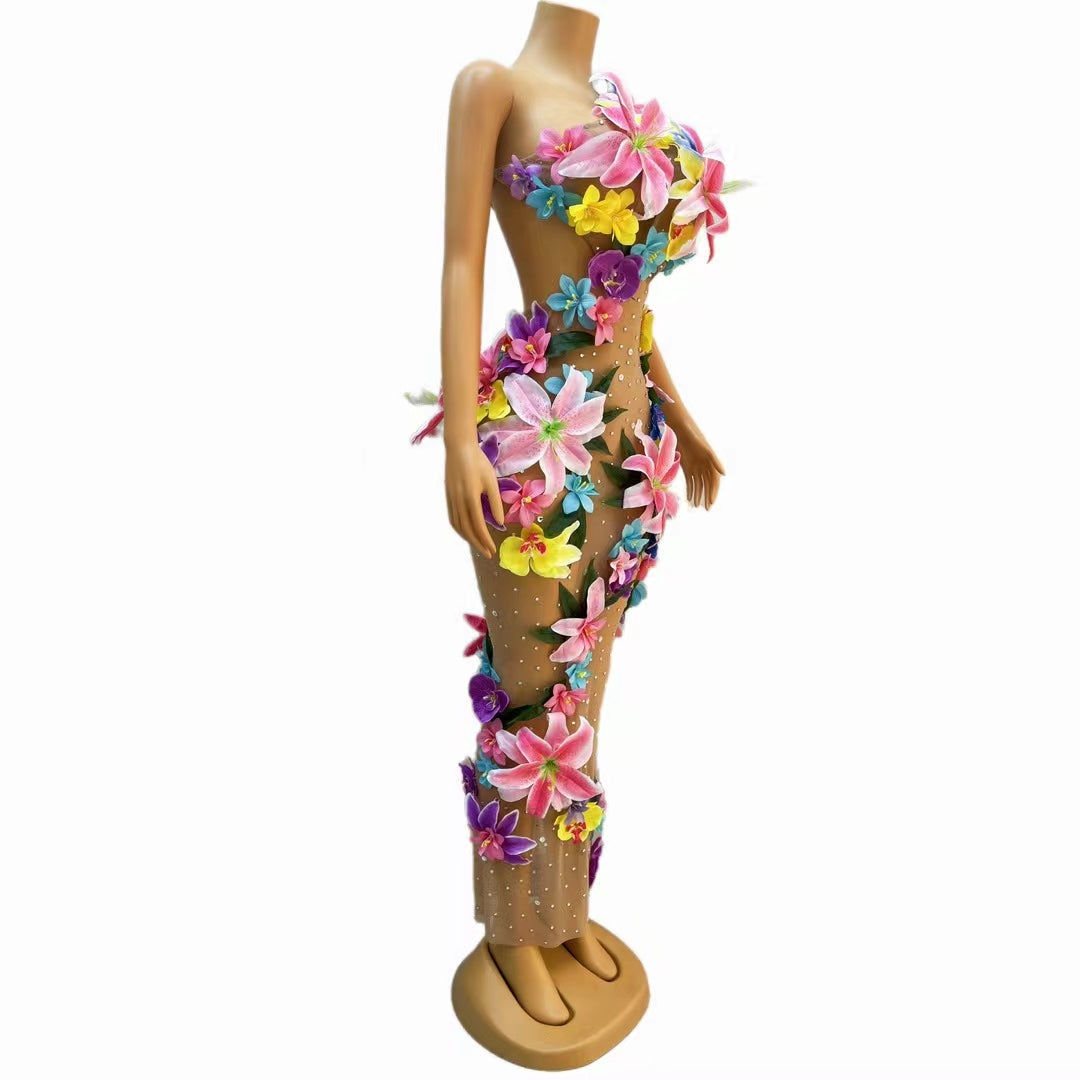 CELESINYI Huaduo Crystal Flower Gown