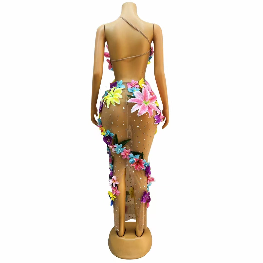 CELESINYI Huaduo Crystal Flower Gown