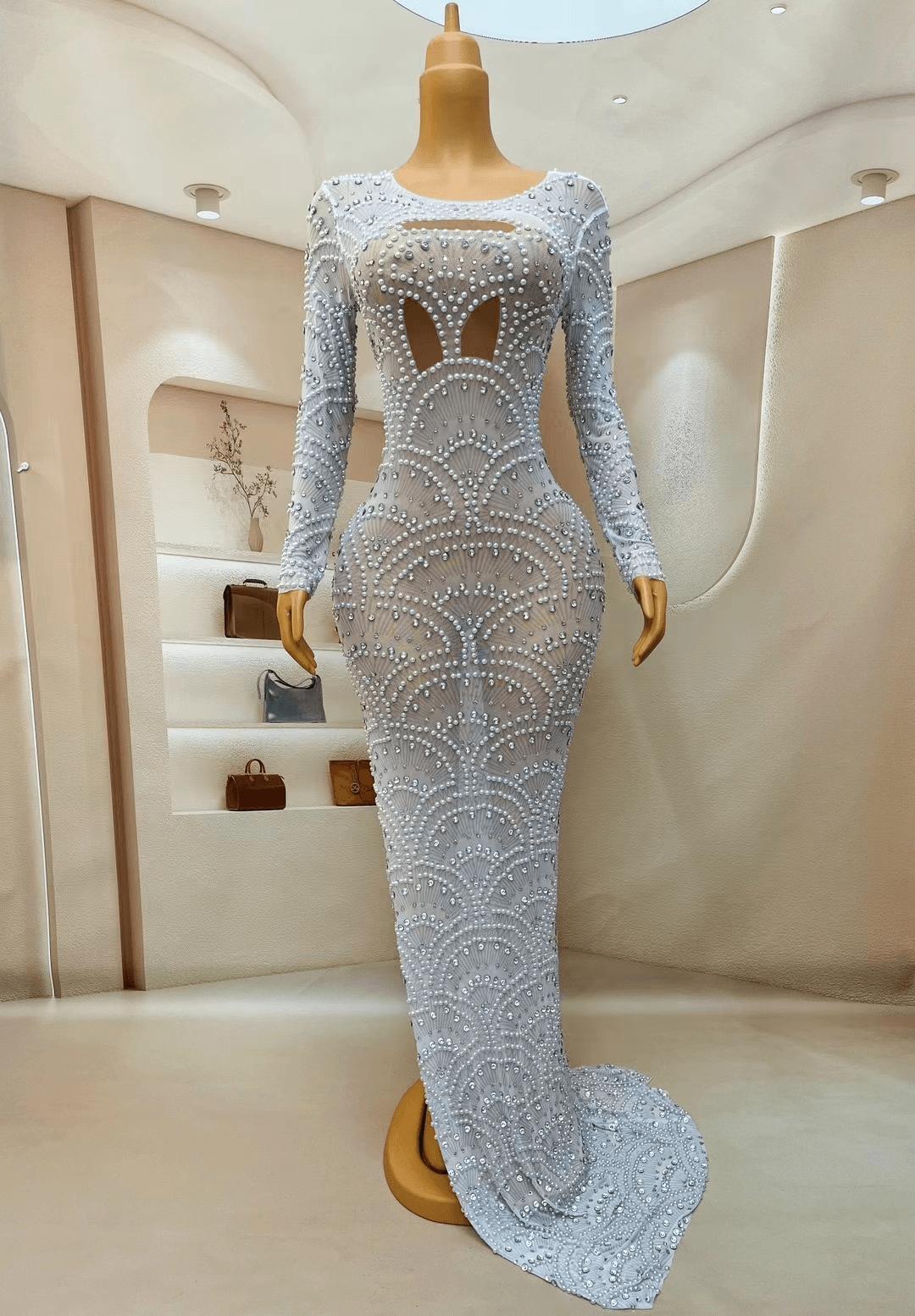 CELESINYI Langhua Crystal Shell Gown