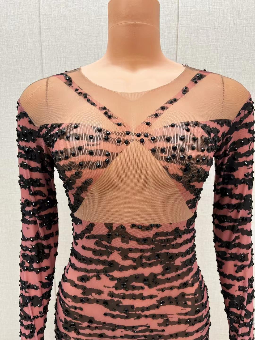 CELESINYI Huwen Crystal Tiger Jumpsuit