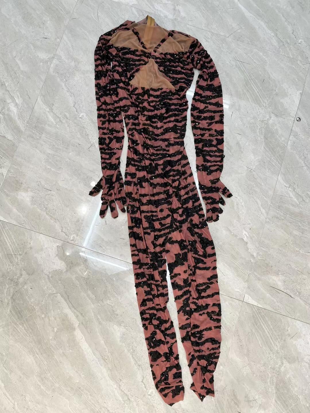CELESINYI Huwen Crystal Tiger Jumpsuit