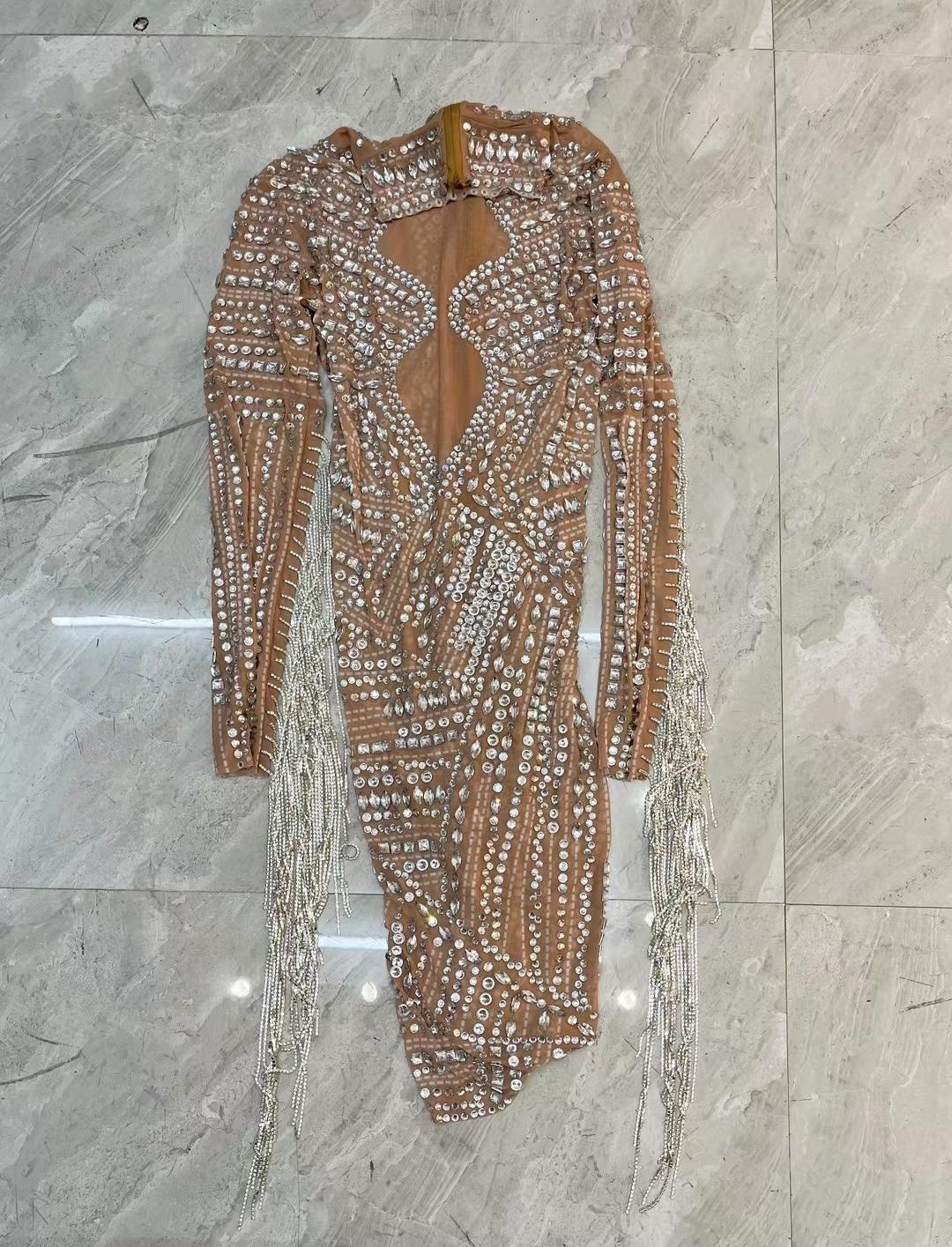 CELESINYI Jiachong Crystal Beetle Mini Dress
