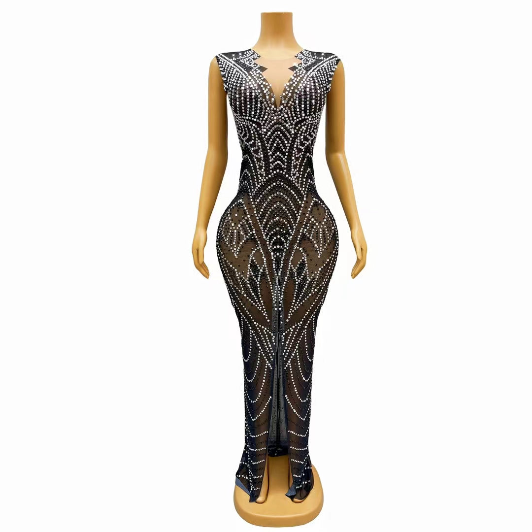 CELESINYI Heizun Crystal Black Gown