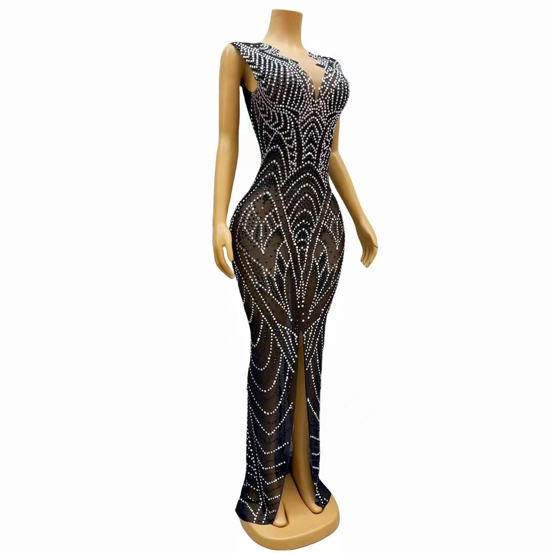 CELESINYI Heizun Crystal Black Gown