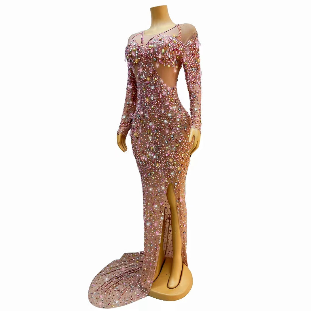 CELESINYI Liuguang Crystal Pearl Gown