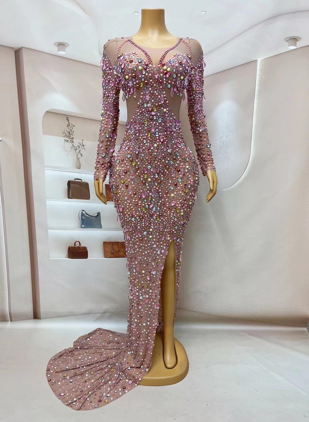 CELESINYI Liuguang Crystal Pearl Gown