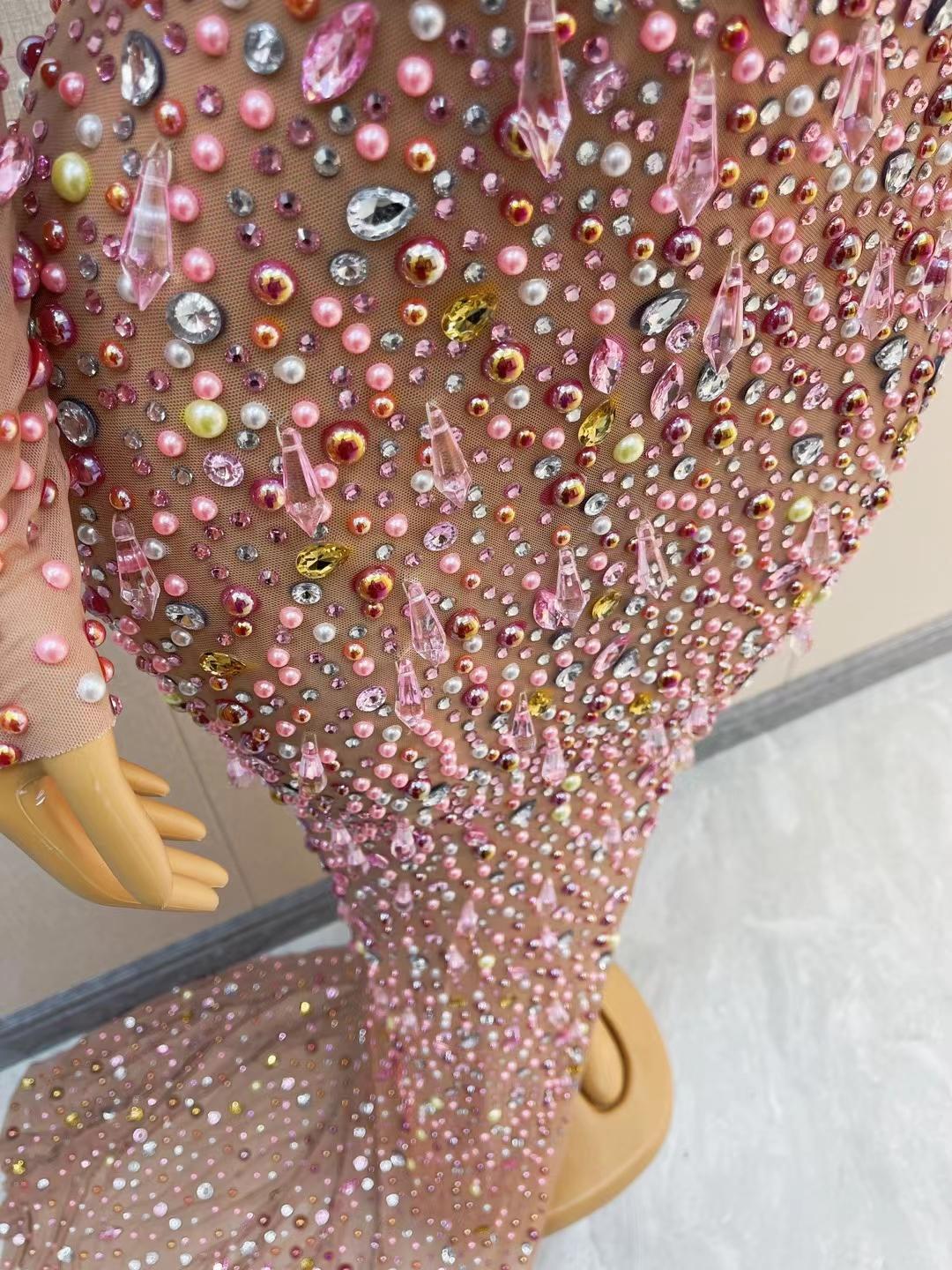 CELESINYI Liuguang Crystal Pearl Gown