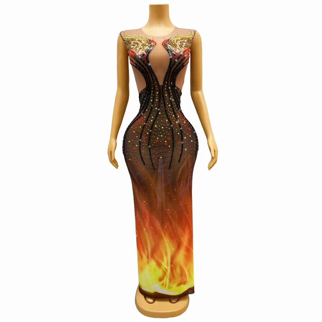 CELESINYI Fenghuang Crystal Phoenix Gown