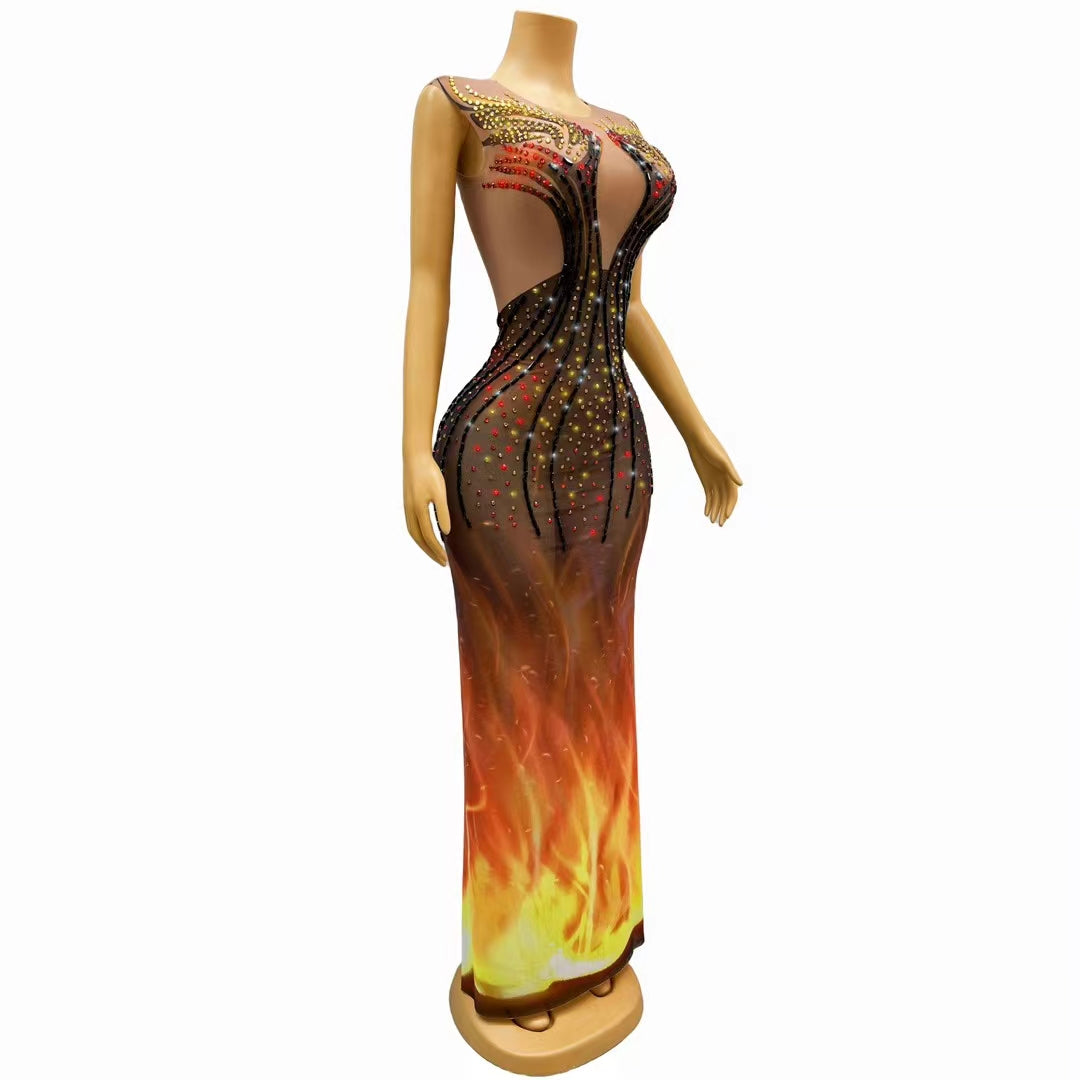 CELESINYI Fenghuang Crystal Phoenix Gown