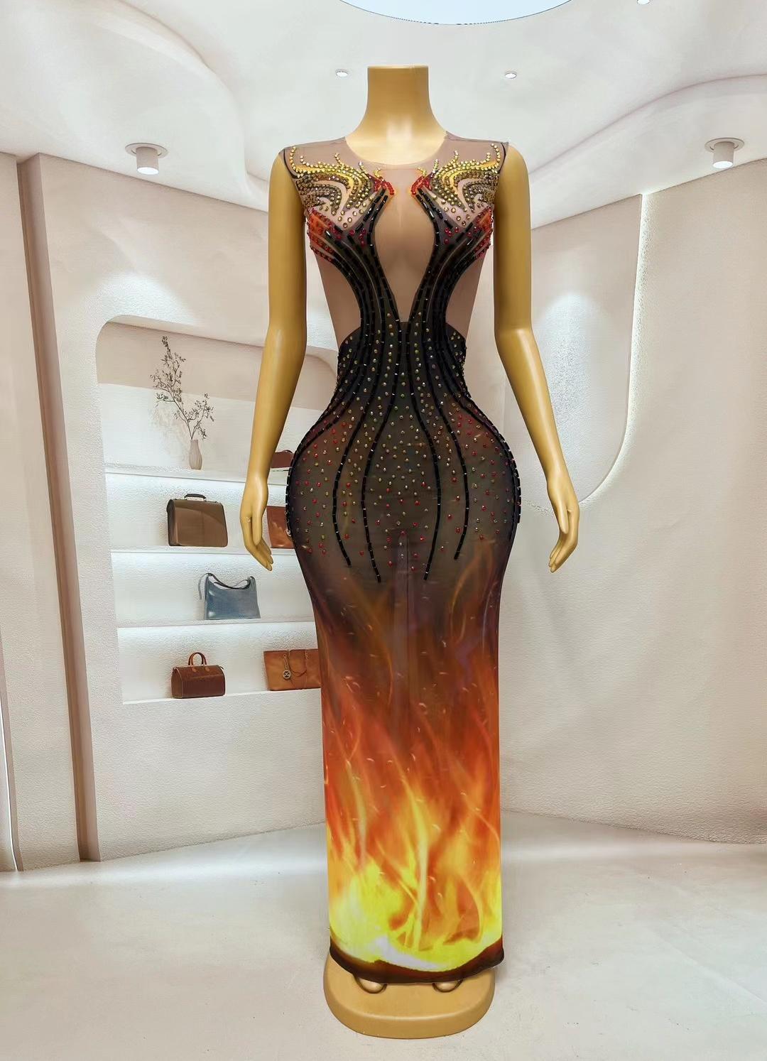 CELESINYI Fenghuang Crystal Phoenix Gown