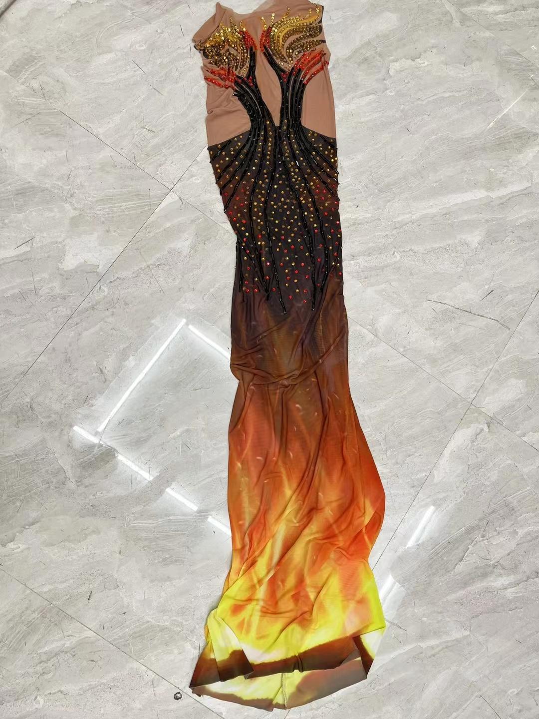 CELESINYI Fenghuang Crystal Phoenix Gown