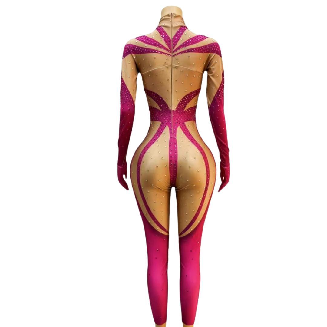 CELESINYI Wenzifen Crystal Pink Jumpsuit