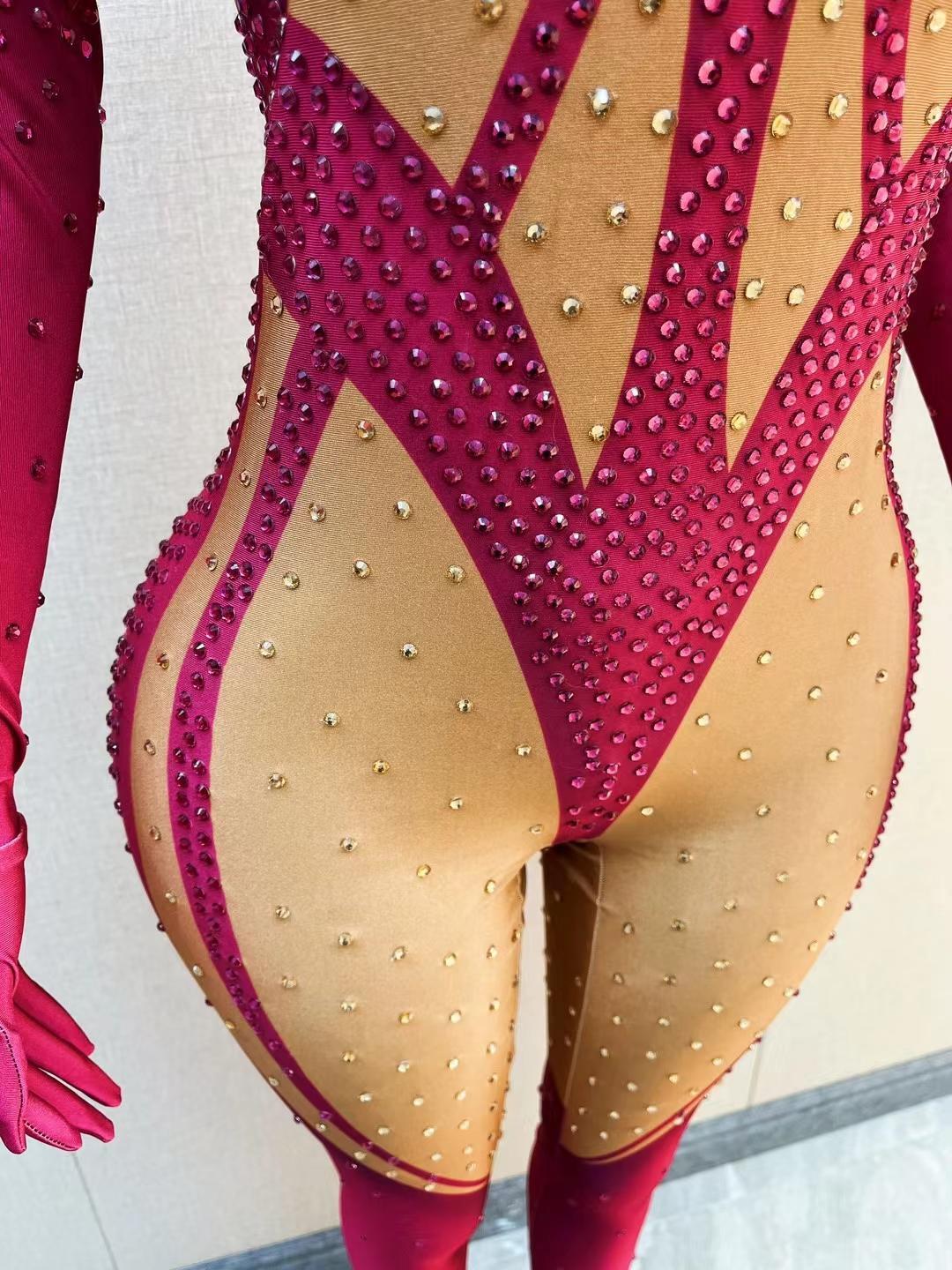 CELESINYI Wenzifen Crystal Pink Jumpsuit