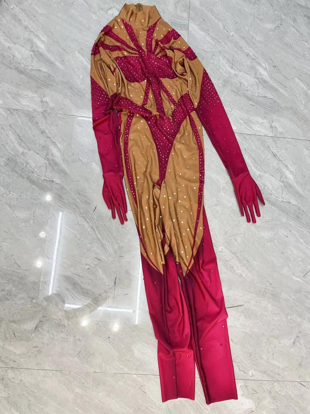 CELESINYI Wenzifen Crystal Pink Jumpsuit