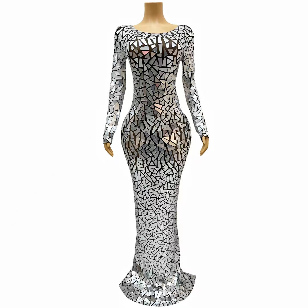 CELESINYI Manjing Crystal Full Mirror Gown