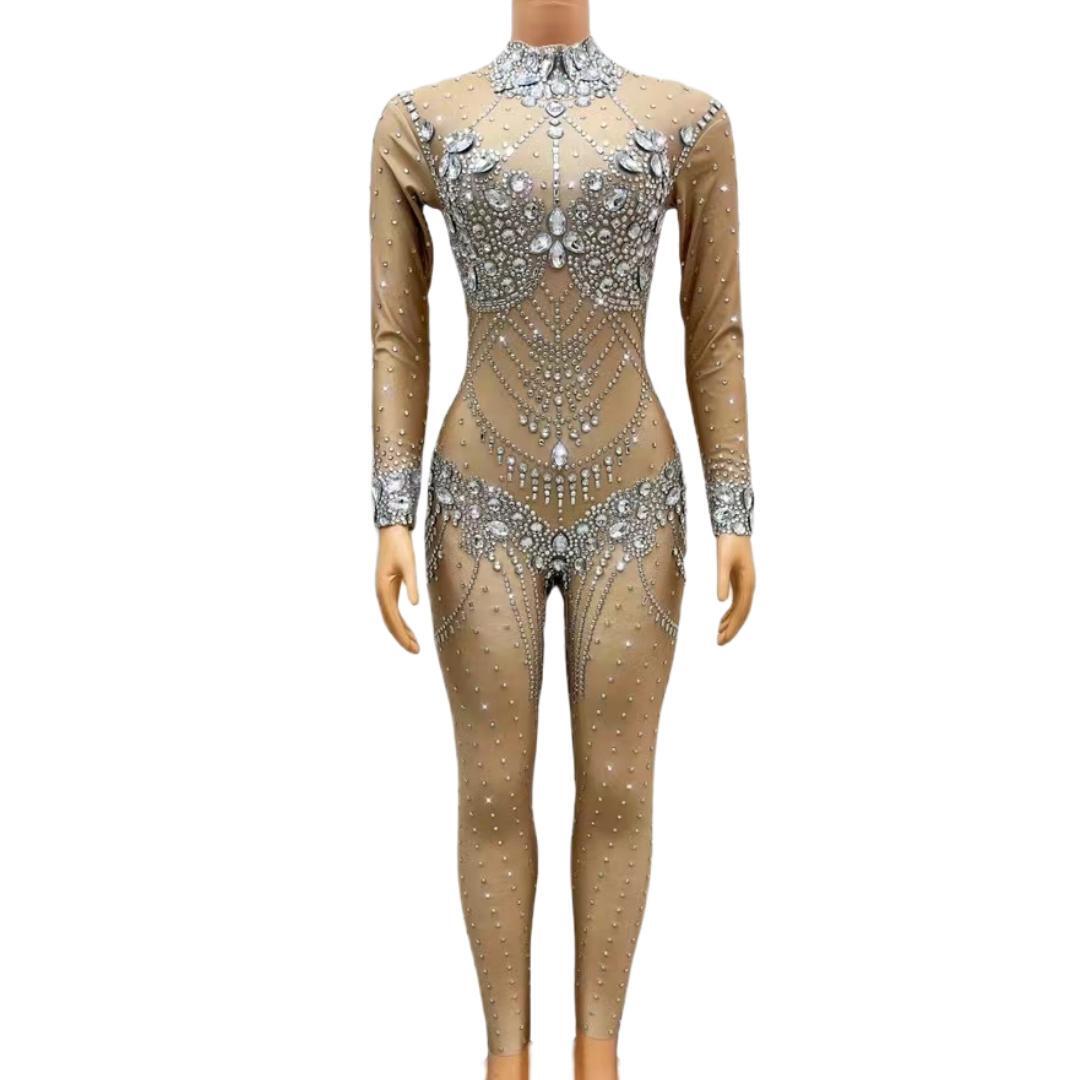 CELESINYI Boliku Crystal Glass Jumpsuit