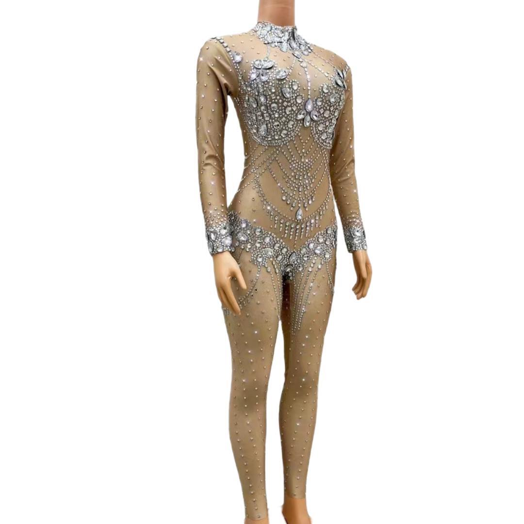 CELESINYI Boliku Crystal Glass Jumpsuit