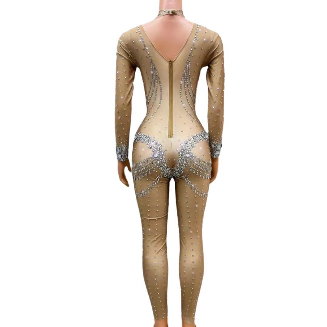CELESINYI Boliku Crystal Glass Jumpsuit