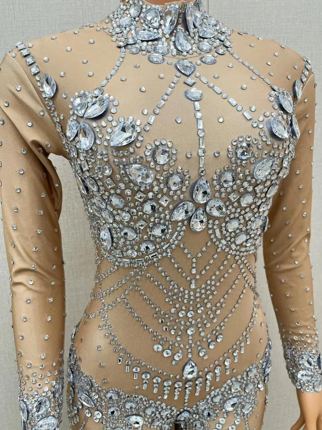 CELESINYI Boliku Crystal Glass Jumpsuit
