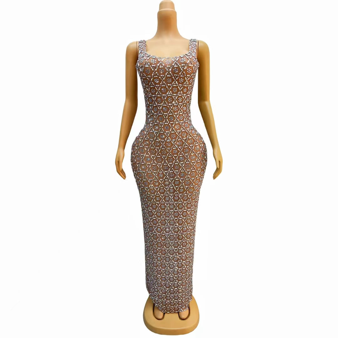 CELESINYI Liujiao Crystal Hexagon Gown