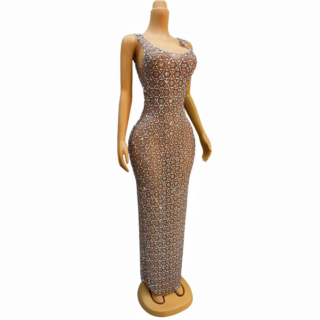 CELESINYI Liujiao Crystal Hexagon Gown