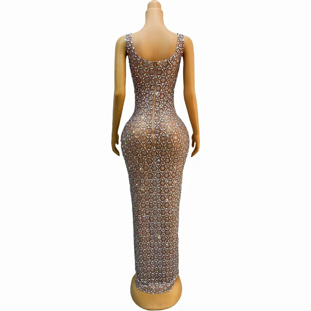 CELESINYI Liujiao Crystal Hexagon Gown