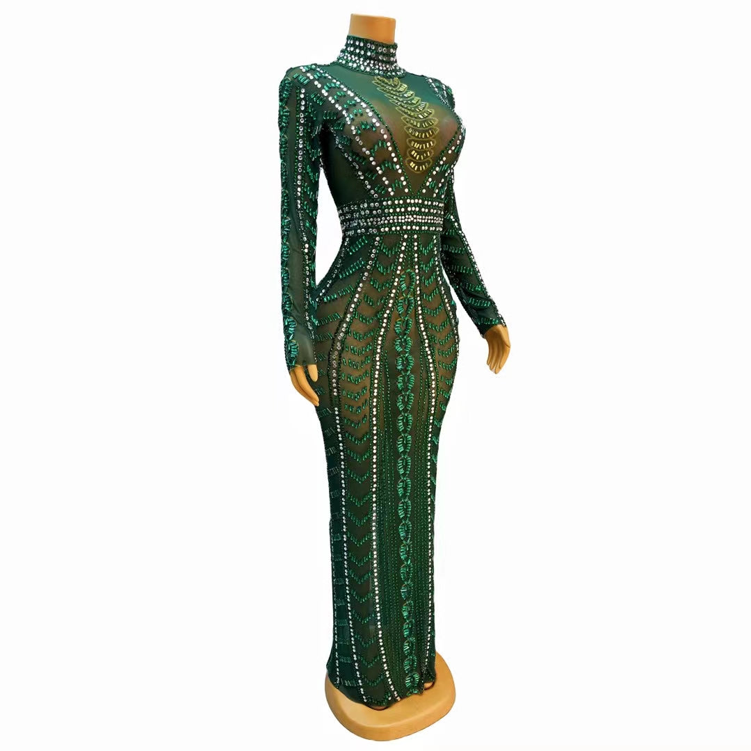 CELESINYI Qingguo Crystal Olive Bodysuit