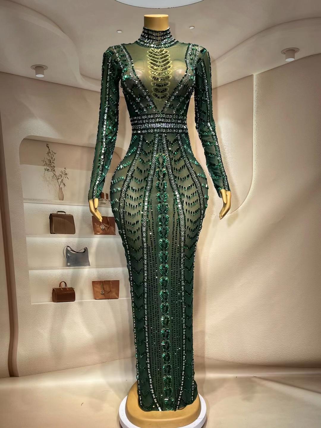 CELESINYI Qingguo Crystal Olive Bodysuit