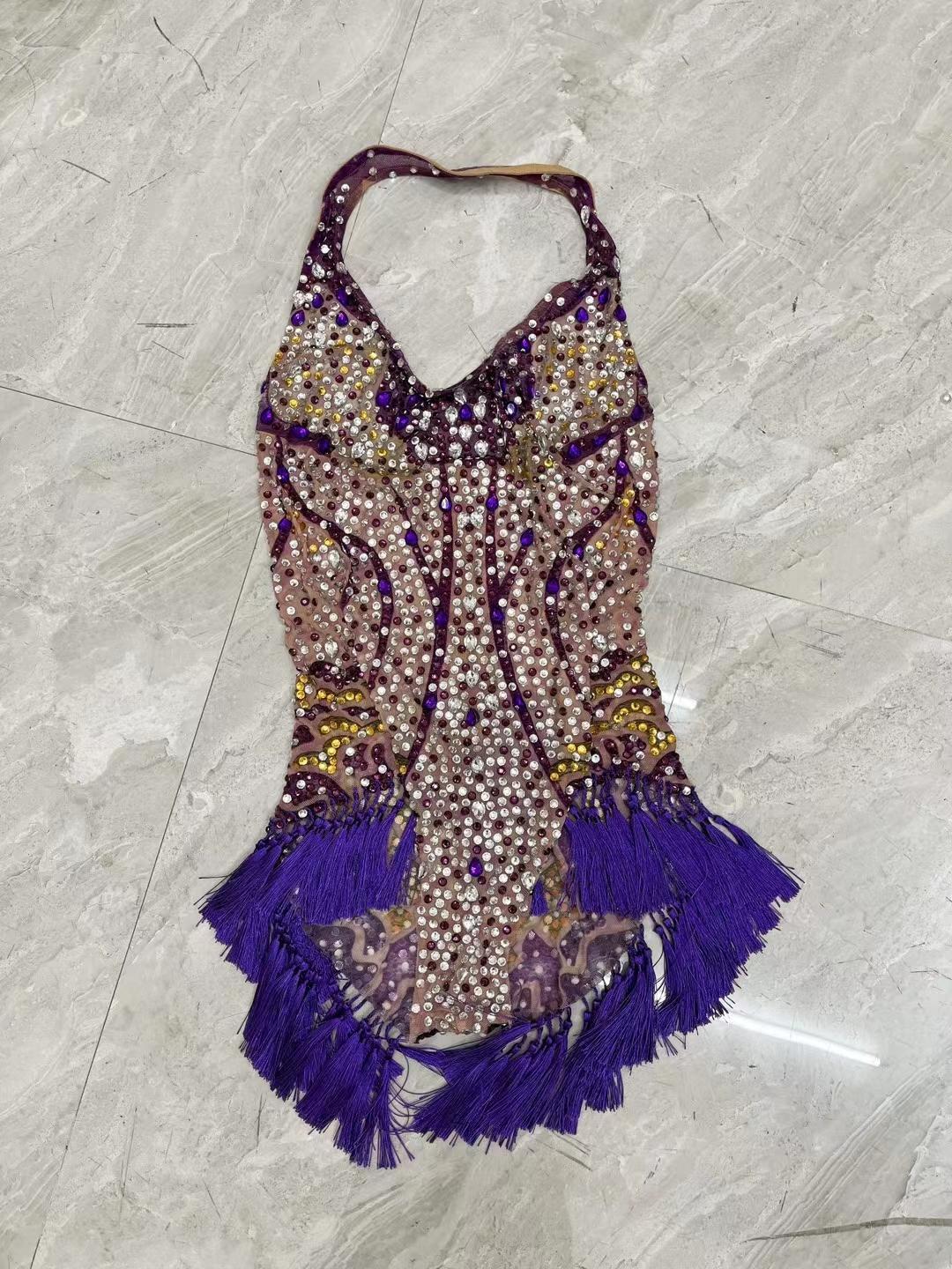 CELESINYI Shanyaozi Crystal Fringe Bodysuit