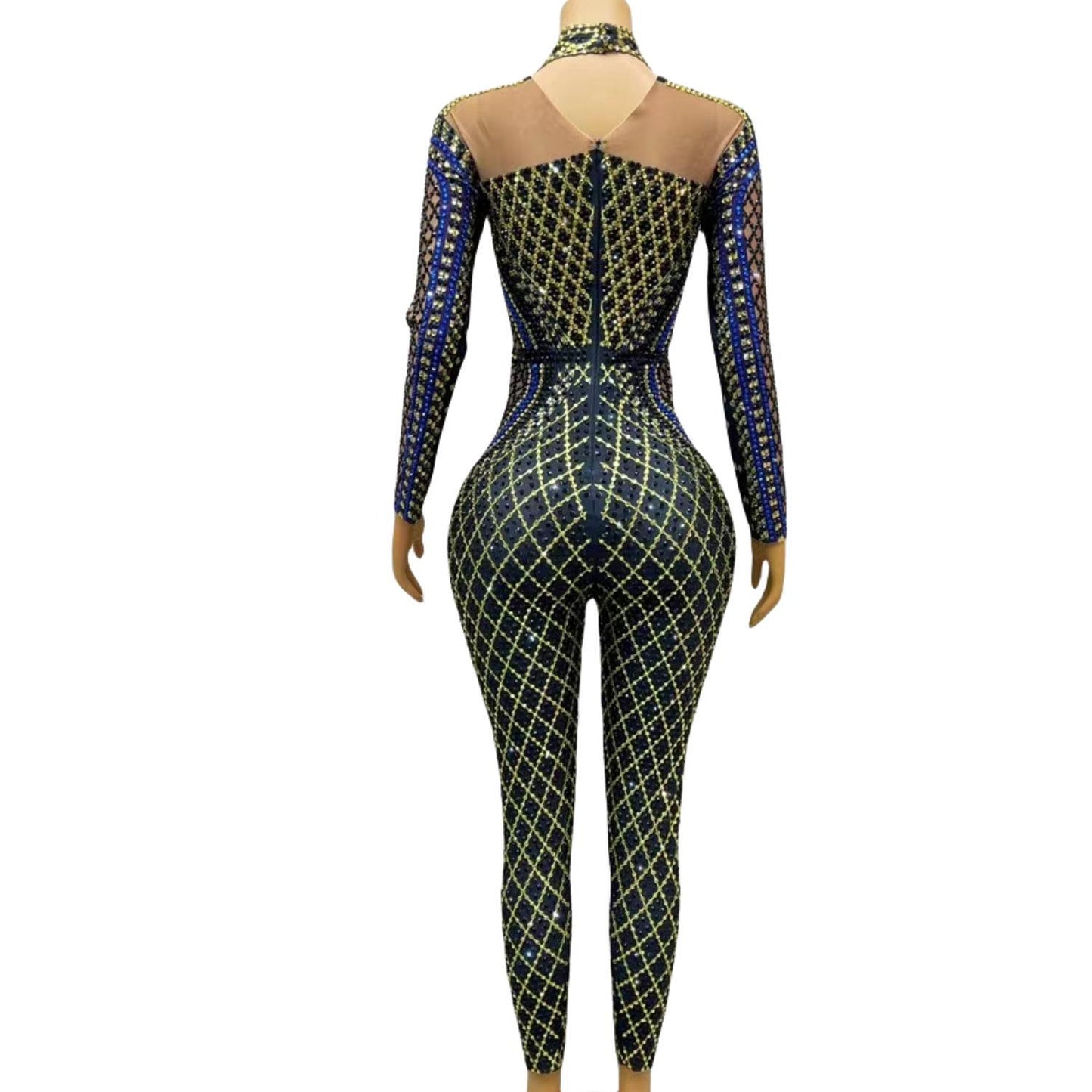 CELESINYI Shizijiaku Crystal Cross Jumpsuit