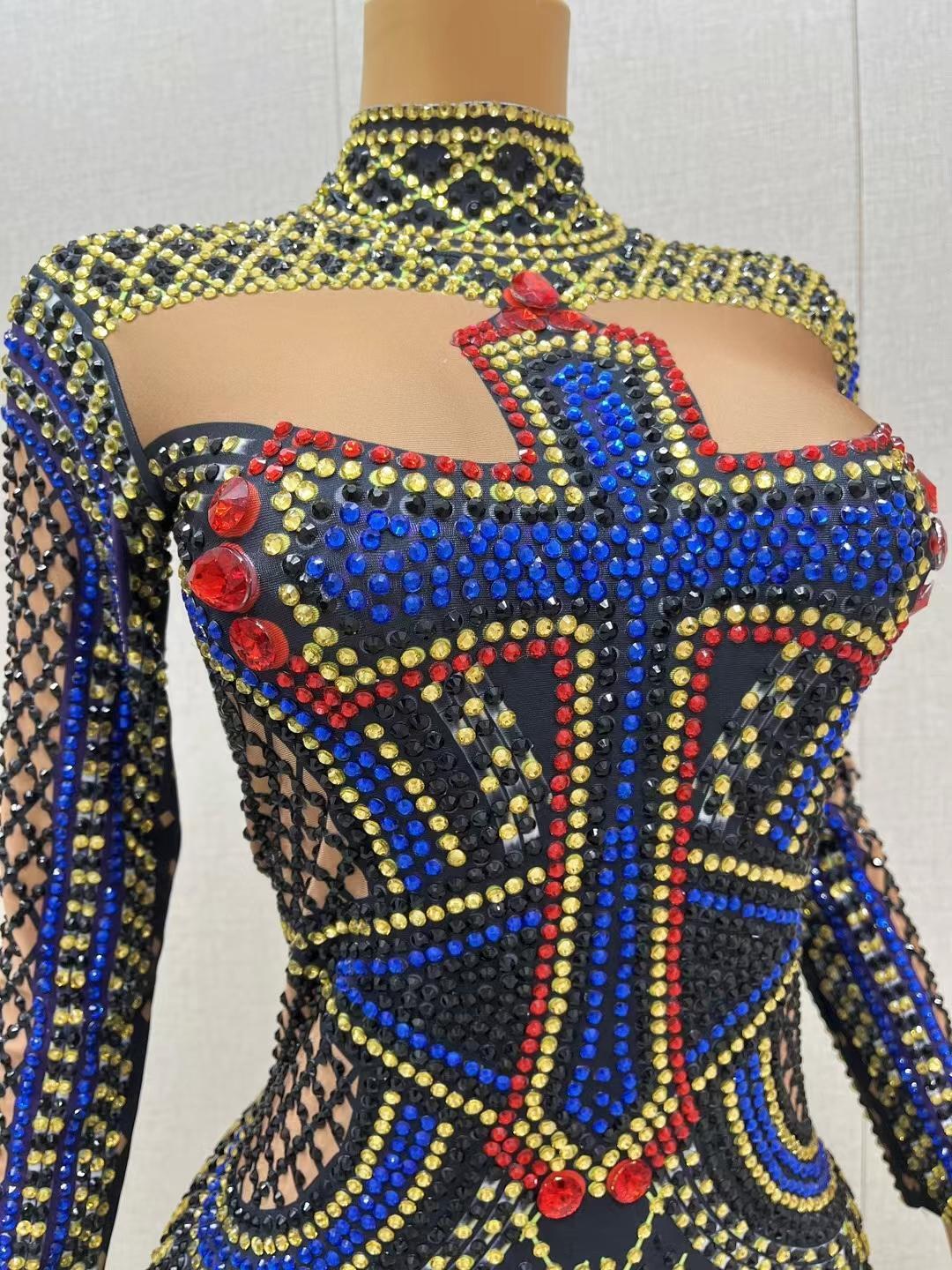 CELESINYI Shizijiaku Crystal Cross Jumpsuit