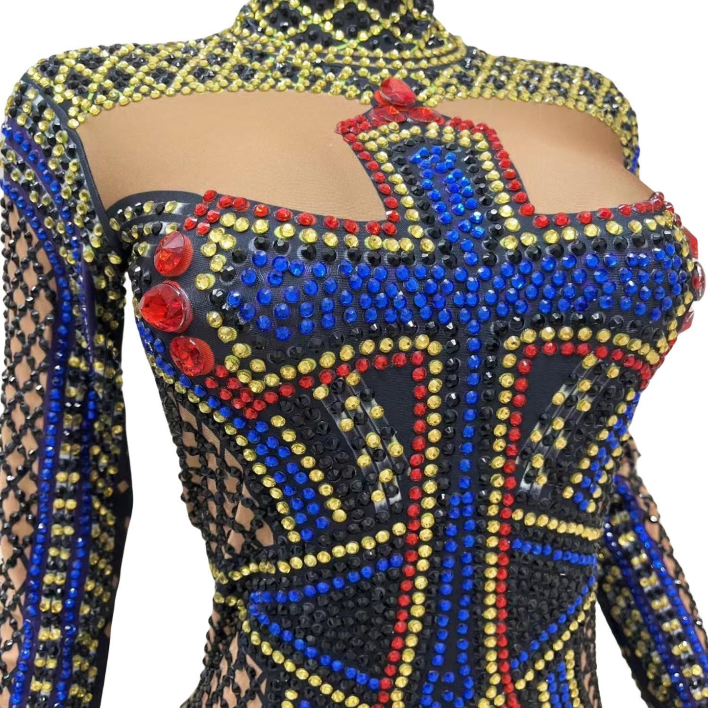CELESINYI Shizijiaku Crystal Cross Jumpsuit