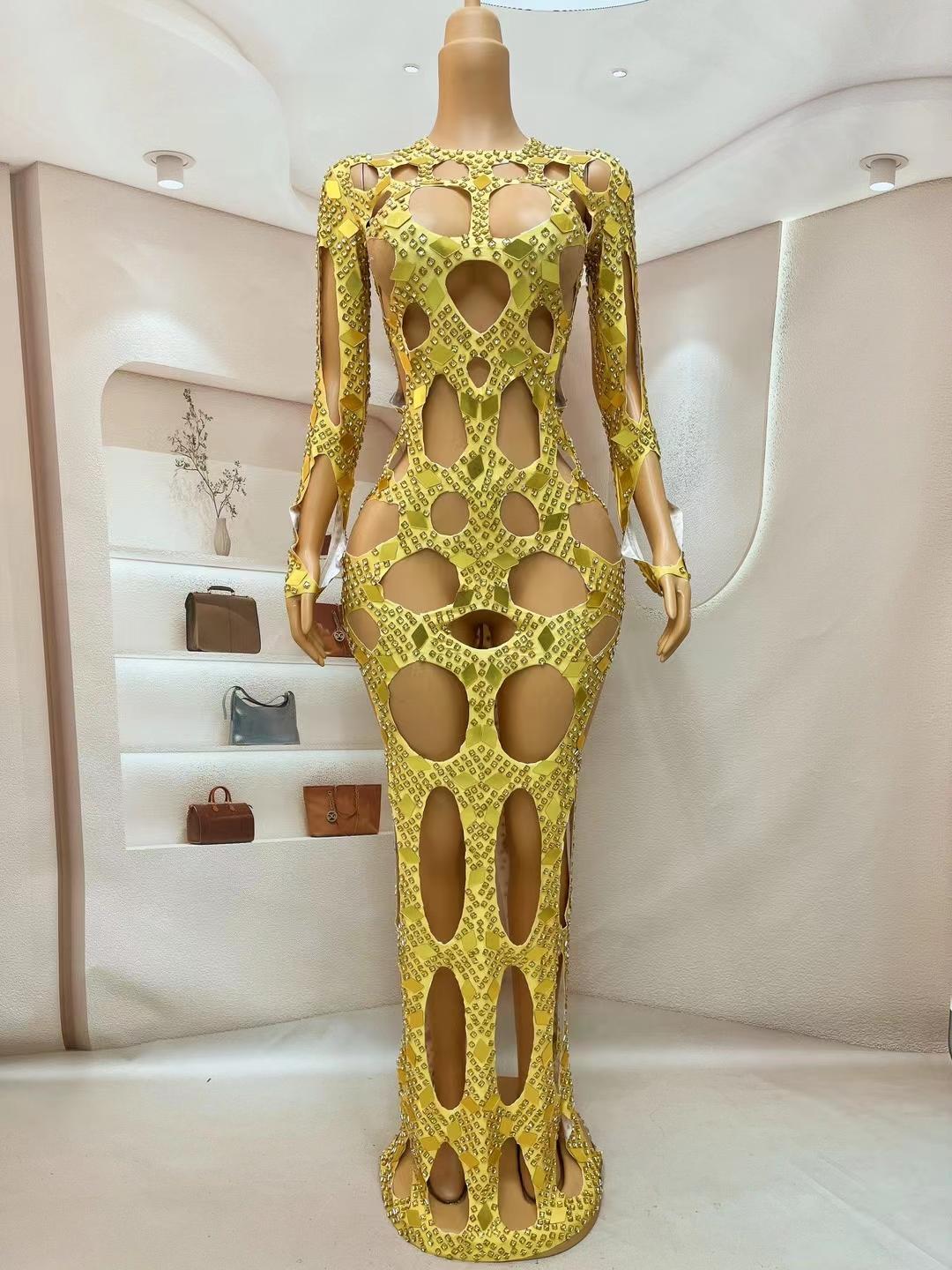 CELESINYI Dongdongqun Crystal Cage Gown