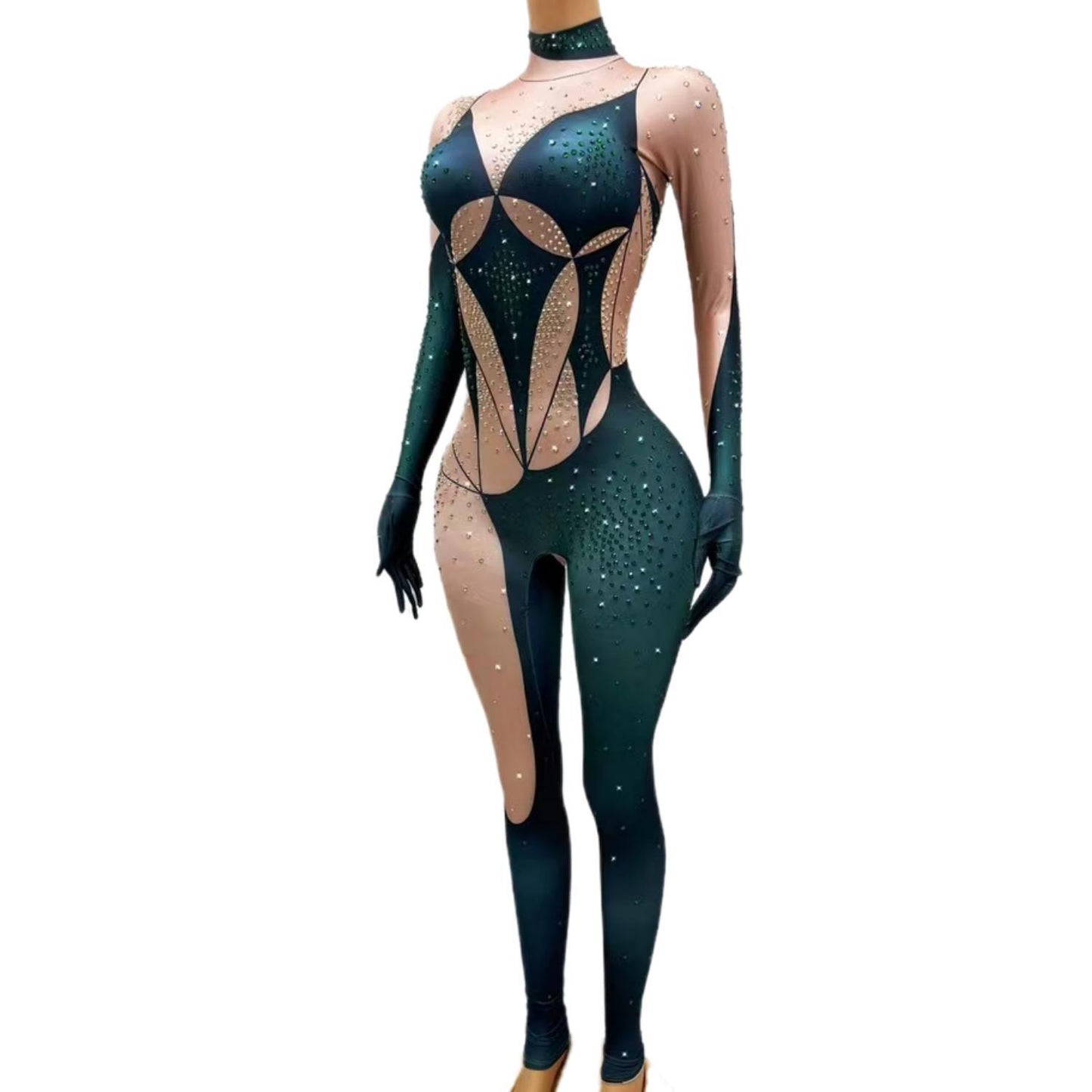 CELESINYI Lvbishou Crystal Green Glove Jumpsuit