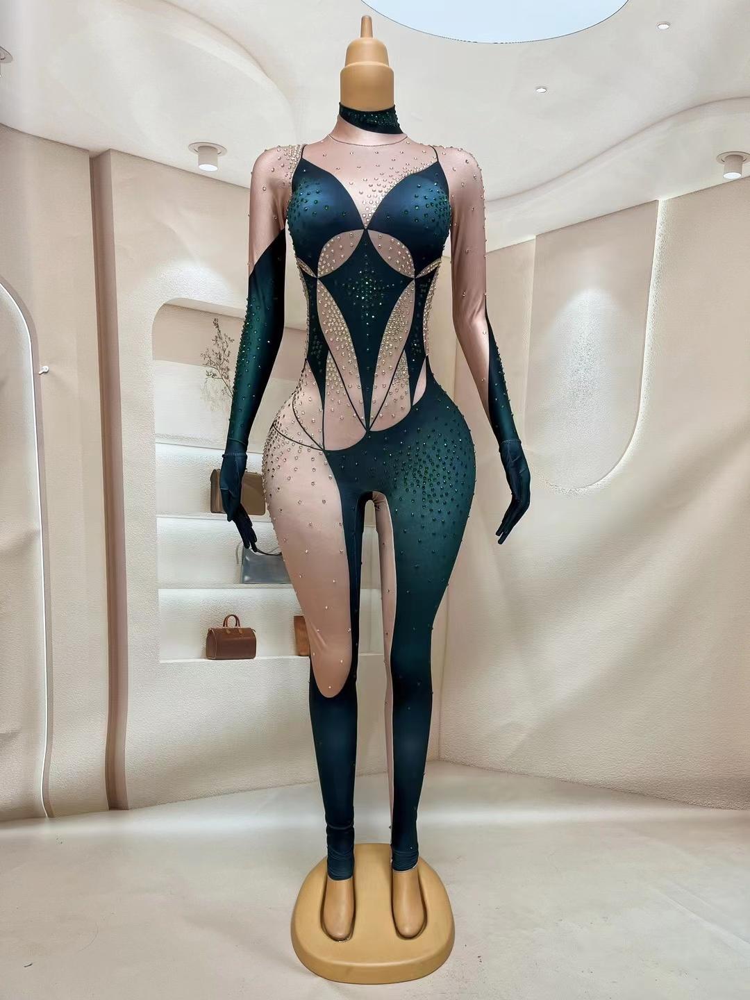 CELESINYI Lvbishou Crystal Green Glove Jumpsuit