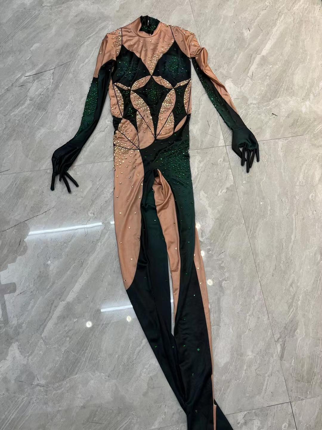 CELESINYI Lvbishou Crystal Green Glove Jumpsuit