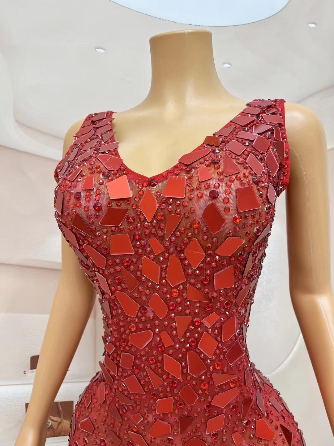 CELESINYI Shiliuqun Crystal Red Gown