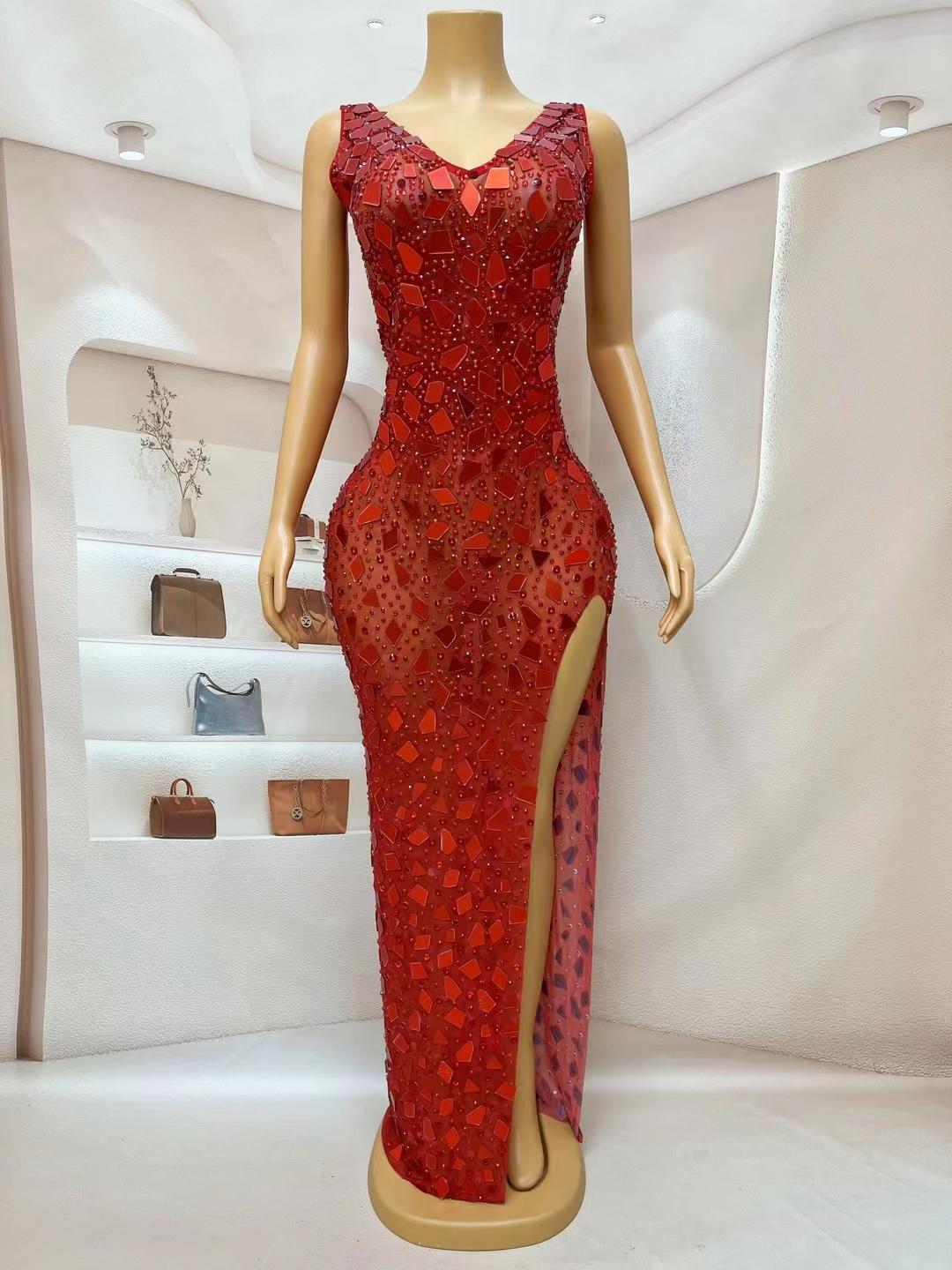 CELESINYI Shiliuqun Crystal Red Gown