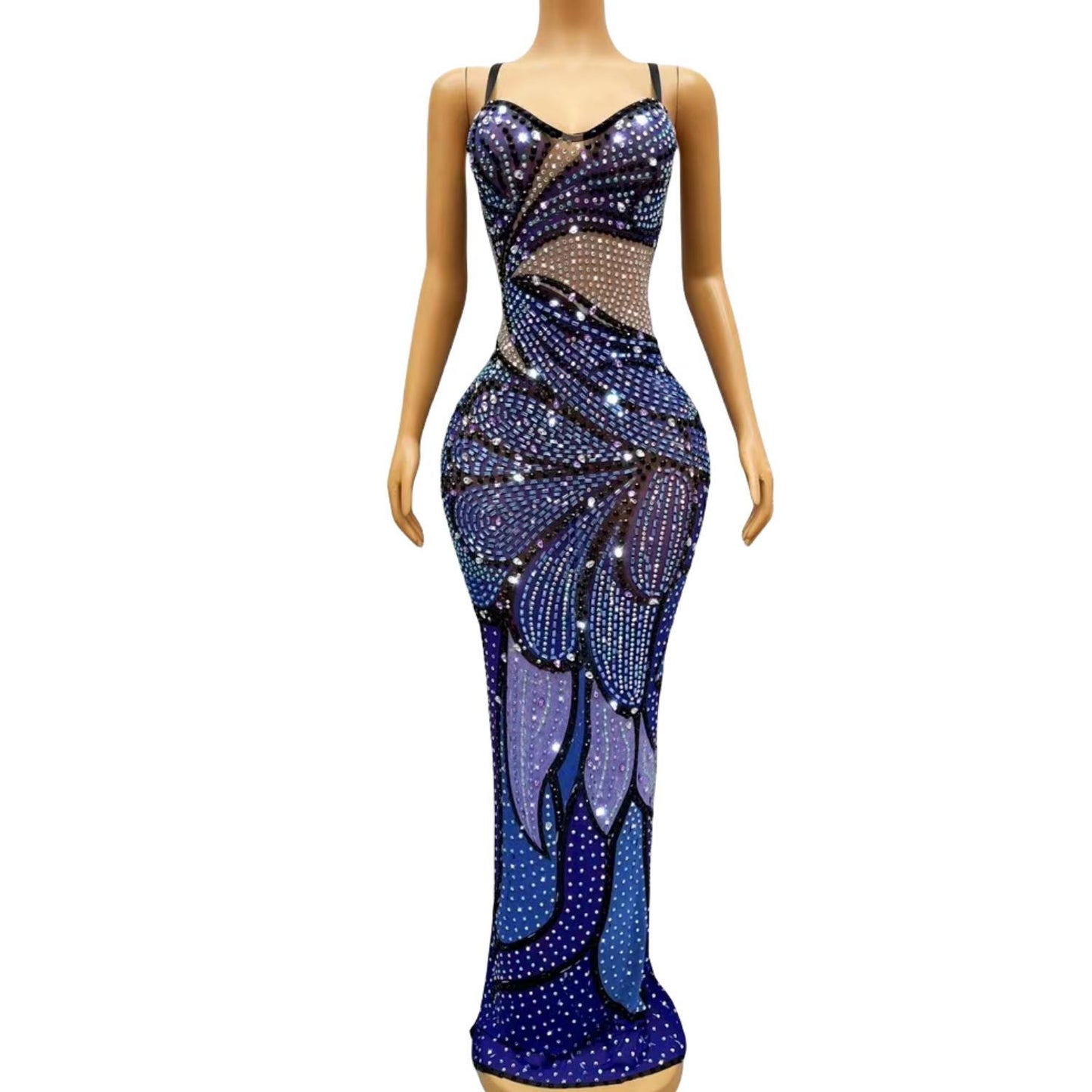 CELESINYI Bingjingdie Crystal Mosaic Gown