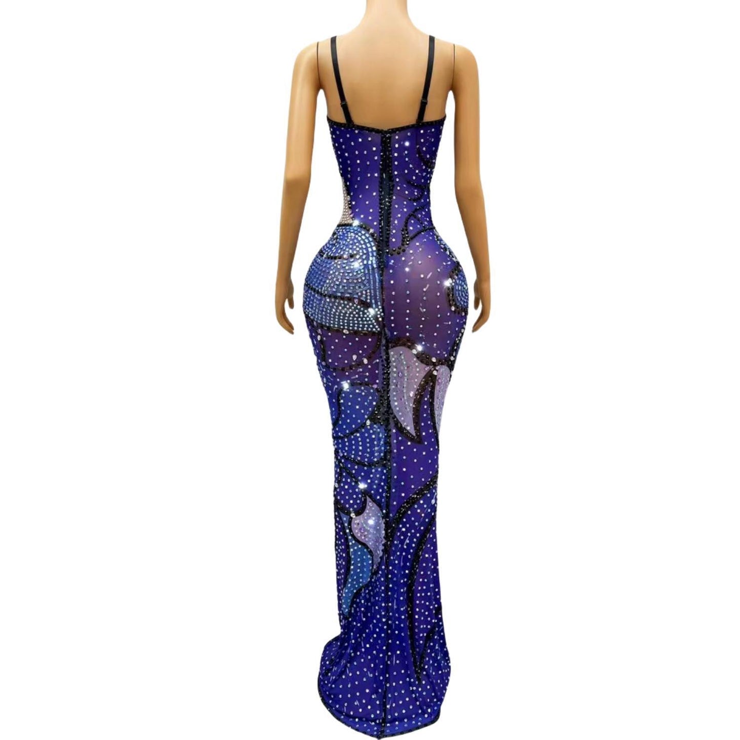CELESINYI Bingjingdie Crystal Mosaic Gown
