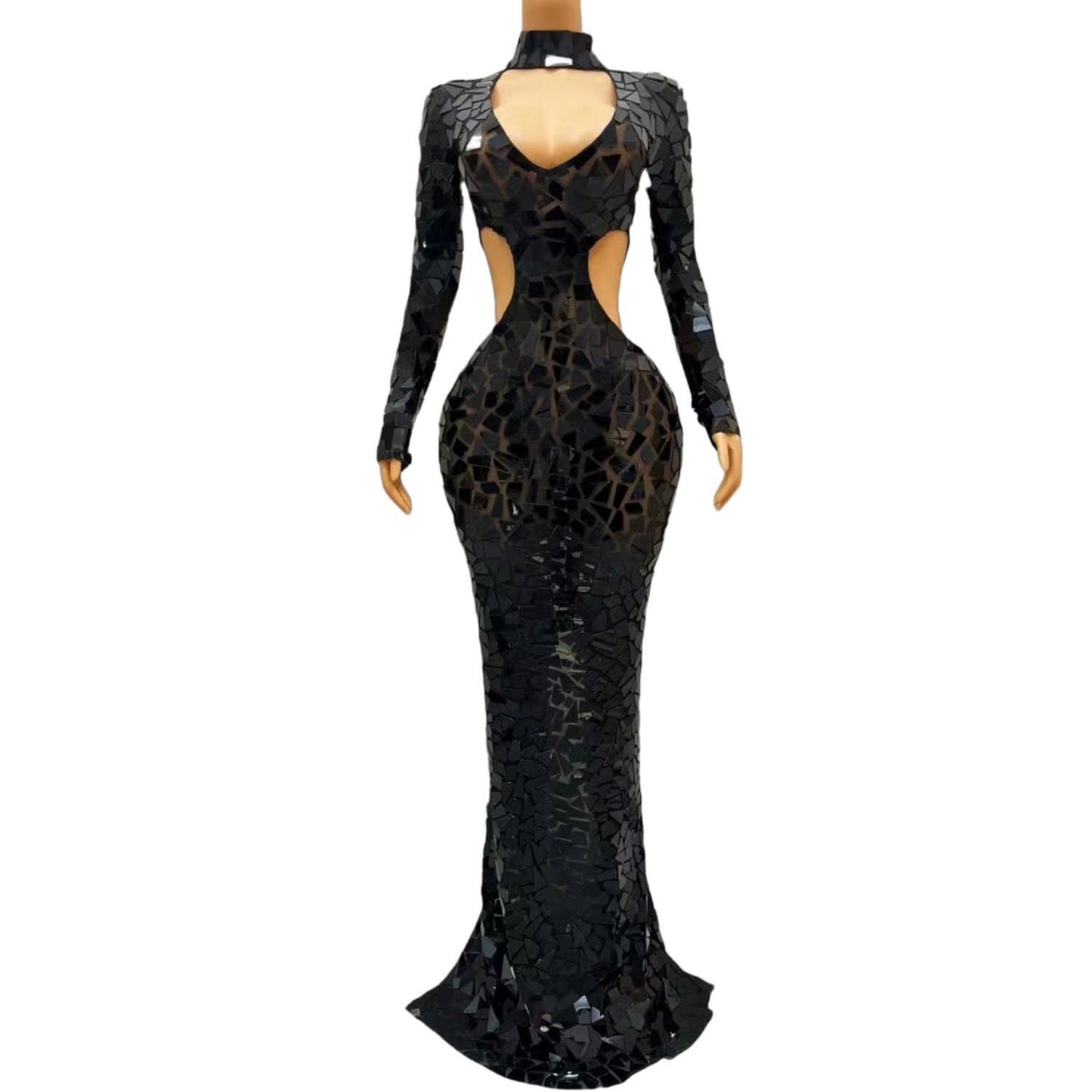 CELESINYI Furen Crystal Black Mirror Bodysuit