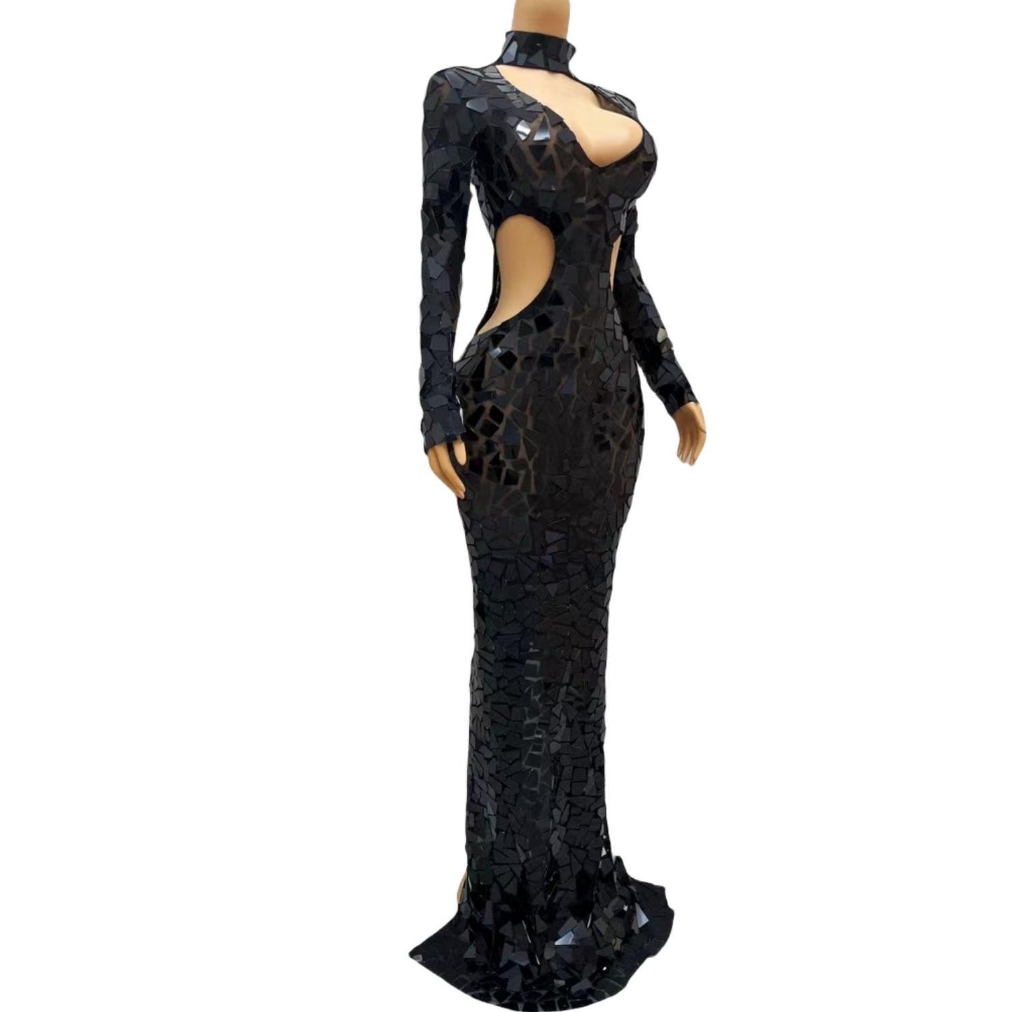 CELESINYI Furen Crystal Black Mirror Bodysuit