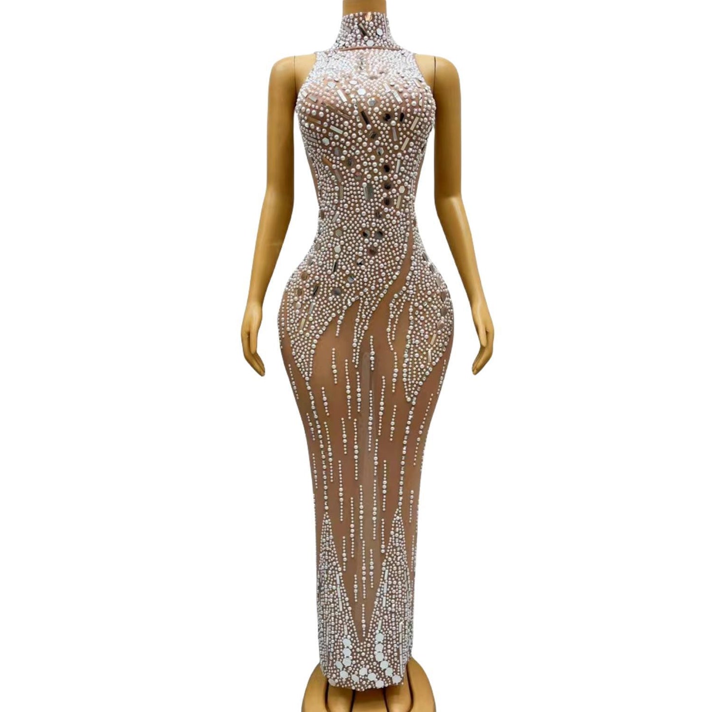 CELESINYI Baiyu Crystal Pearl Mermaid Gown