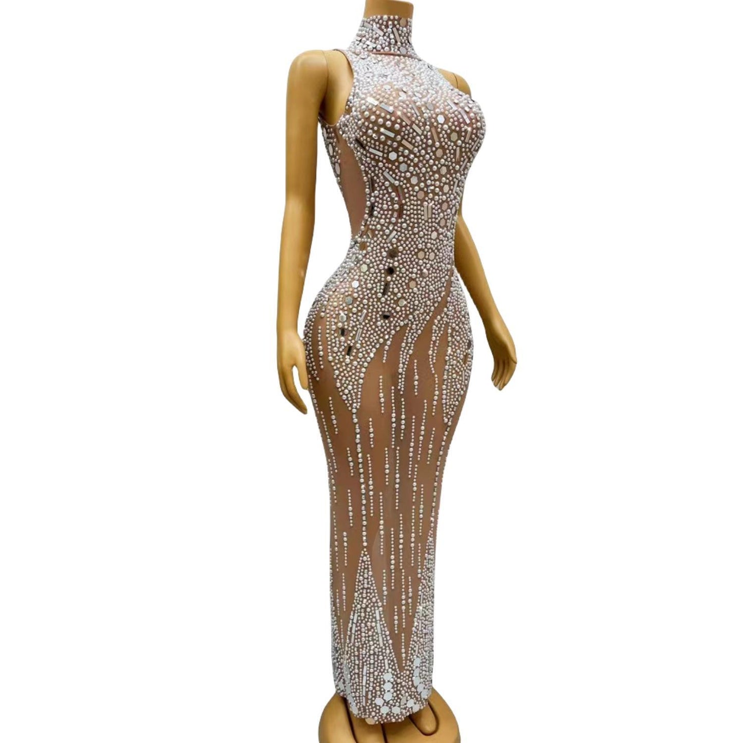 CELESINYI Baiyu Crystal Pearl Mermaid Gown
